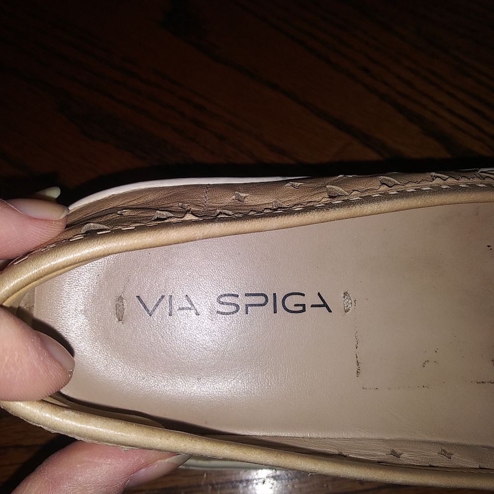 Via Spiga Gingi Tan Leather Slip On Sneakers - Picture 3 of 5